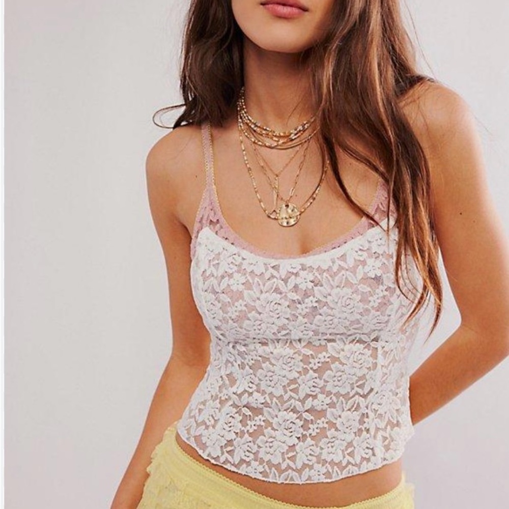 Free People All Day Lace Cami White